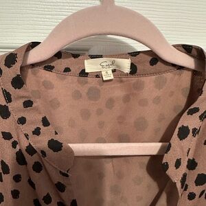 Cayl Brown and Black Polka Dot Blouse